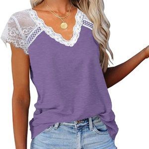 Lace Cap Sleeve Top Size: XXL